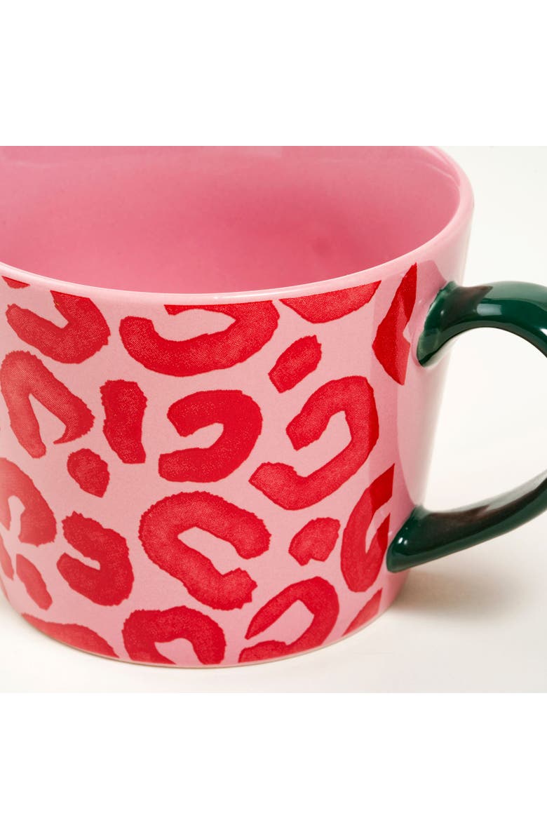 Zsa Zsa Zsu Luohu Porcelain Animal Print Mug 12 Oz. Set Of 3, Alternate, color, Pink