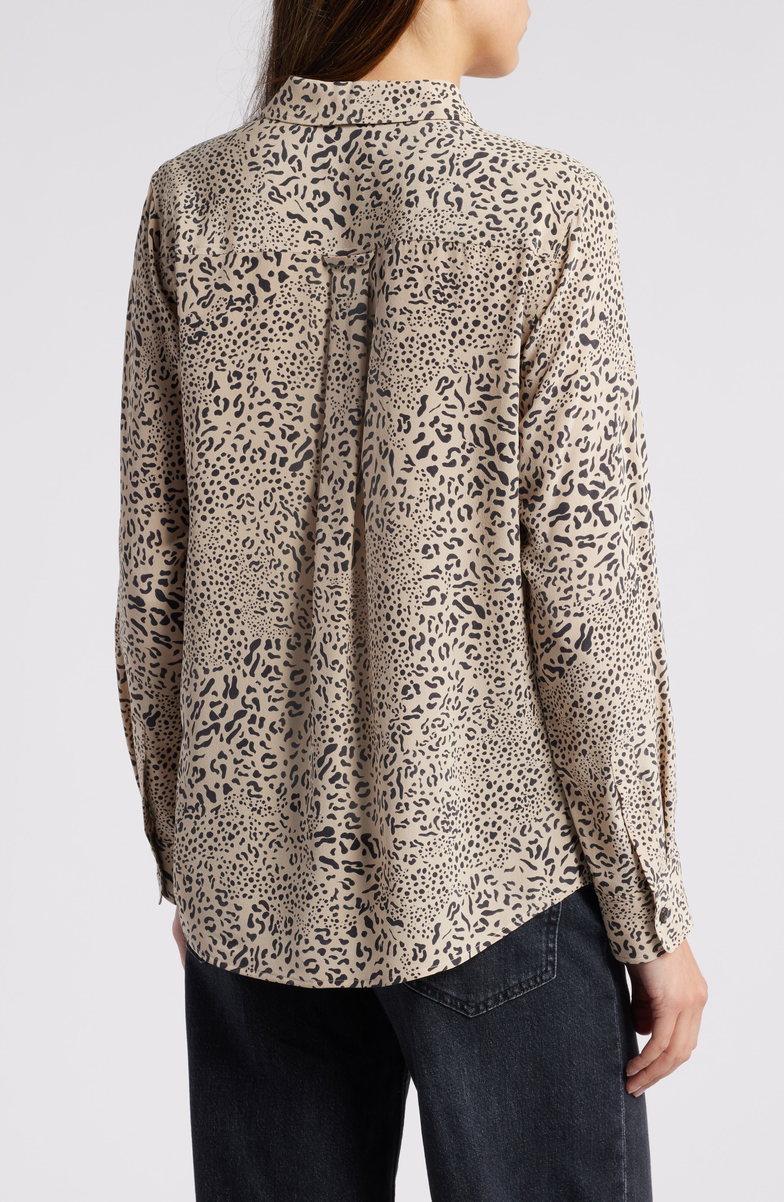 Kate Wild Cat Print Button-Up Shirt - image 2