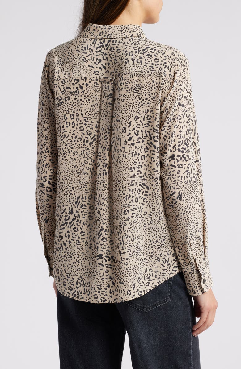 Rails Kate Wild Cat Print Button-Up Shirt, Alternate, color, Sand Mixed Cheetah