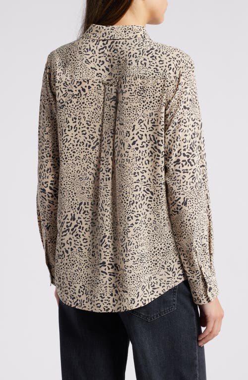 Rails Kate Wild Cat Print Button-up Shirt In Sand Mixed Cheetah
