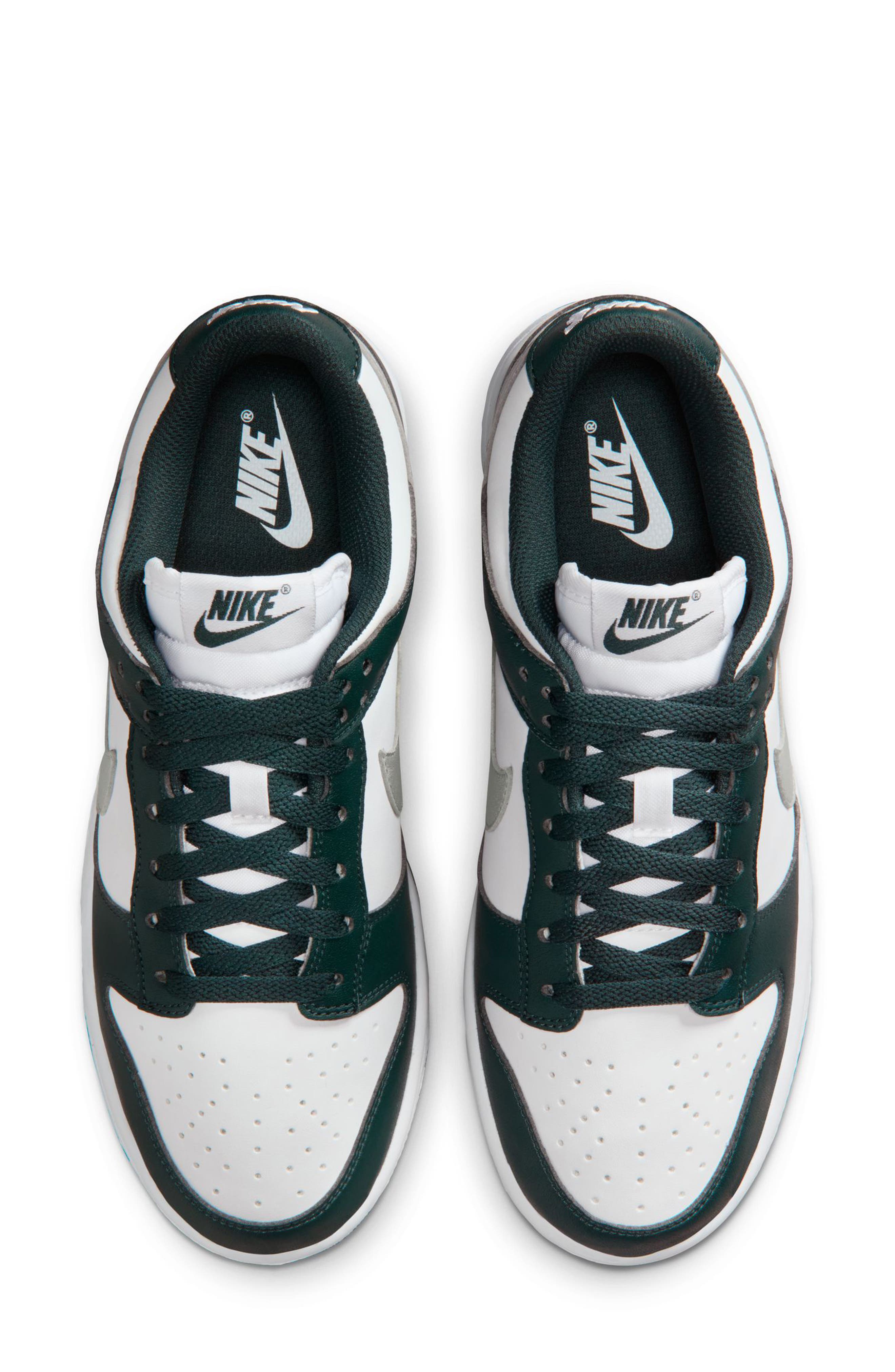 Nike Dunk Low Basketball Sneaker, Alternate, color, Seaweed/ Metallic/ Silver