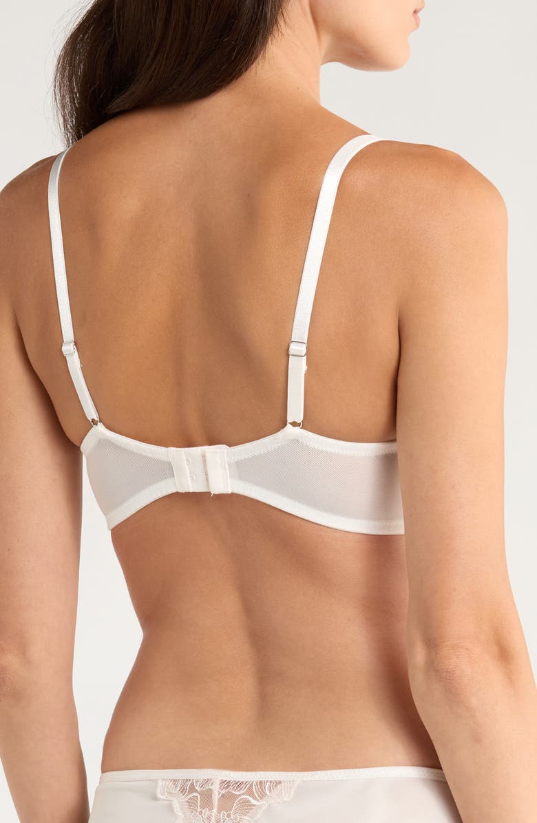 Hunkemöller Lauren Embroidered Mesh Underwire Bra, Alternate, color, Snow White