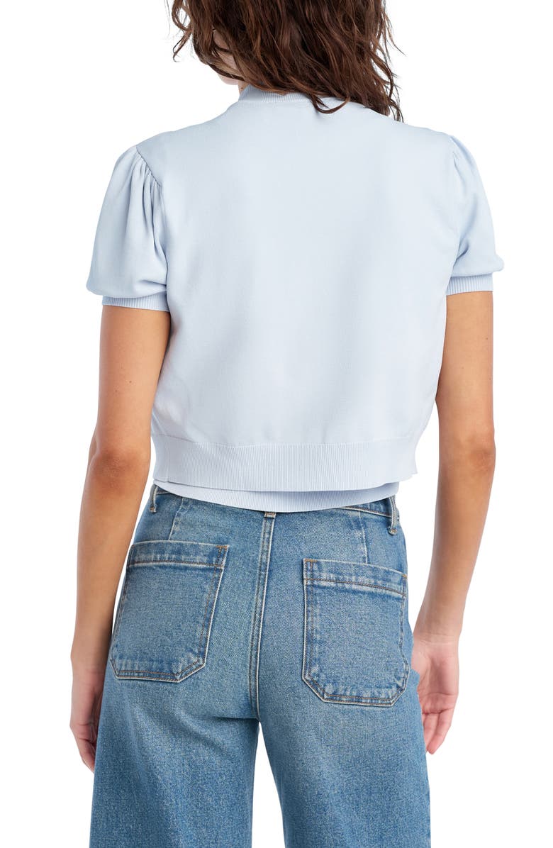 Favorite Daughter The Cecila Short Sleeve Cardigan, Alternate, color, Sky Blue