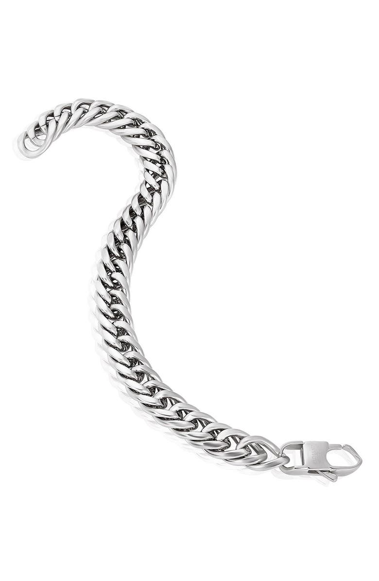 INVICTA Mens' 11.5mm Curb Link Chain Bracelet, Alternate, color, Silver