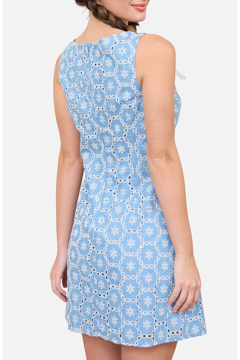 Embroidered Eyelet Denim Minidress, Alternate, color, LIGHT DENIM