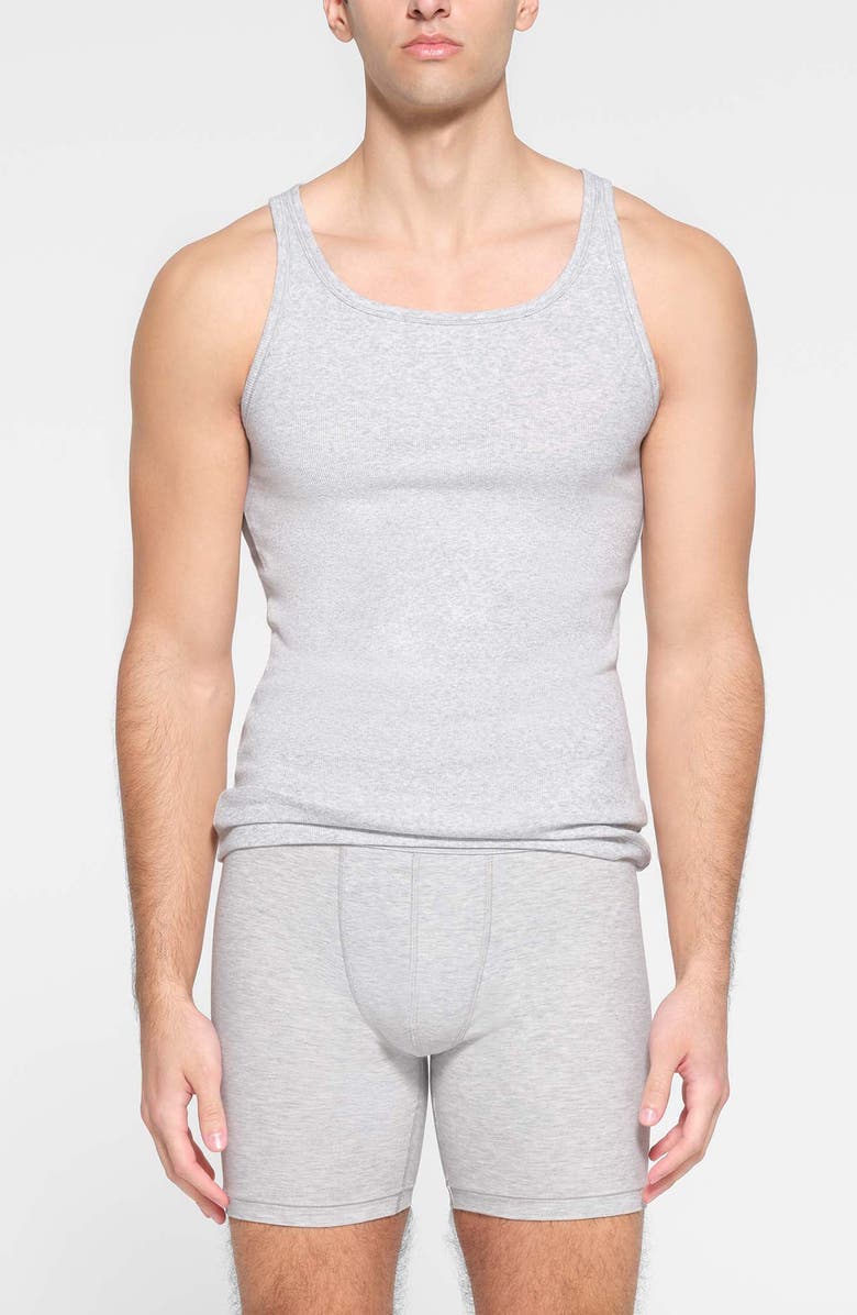 SKIMS 3-Pack Rib Stretch Cotton Tanks, Main, color, Heather Multi