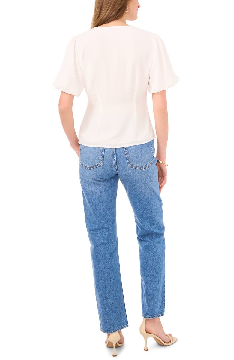 Vince Camuto Lace Pintuck Puff Sleeve Top, Alternate, color, New Ivory