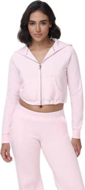 Juicy Couture Cropped Bubble Fleece Hoodie