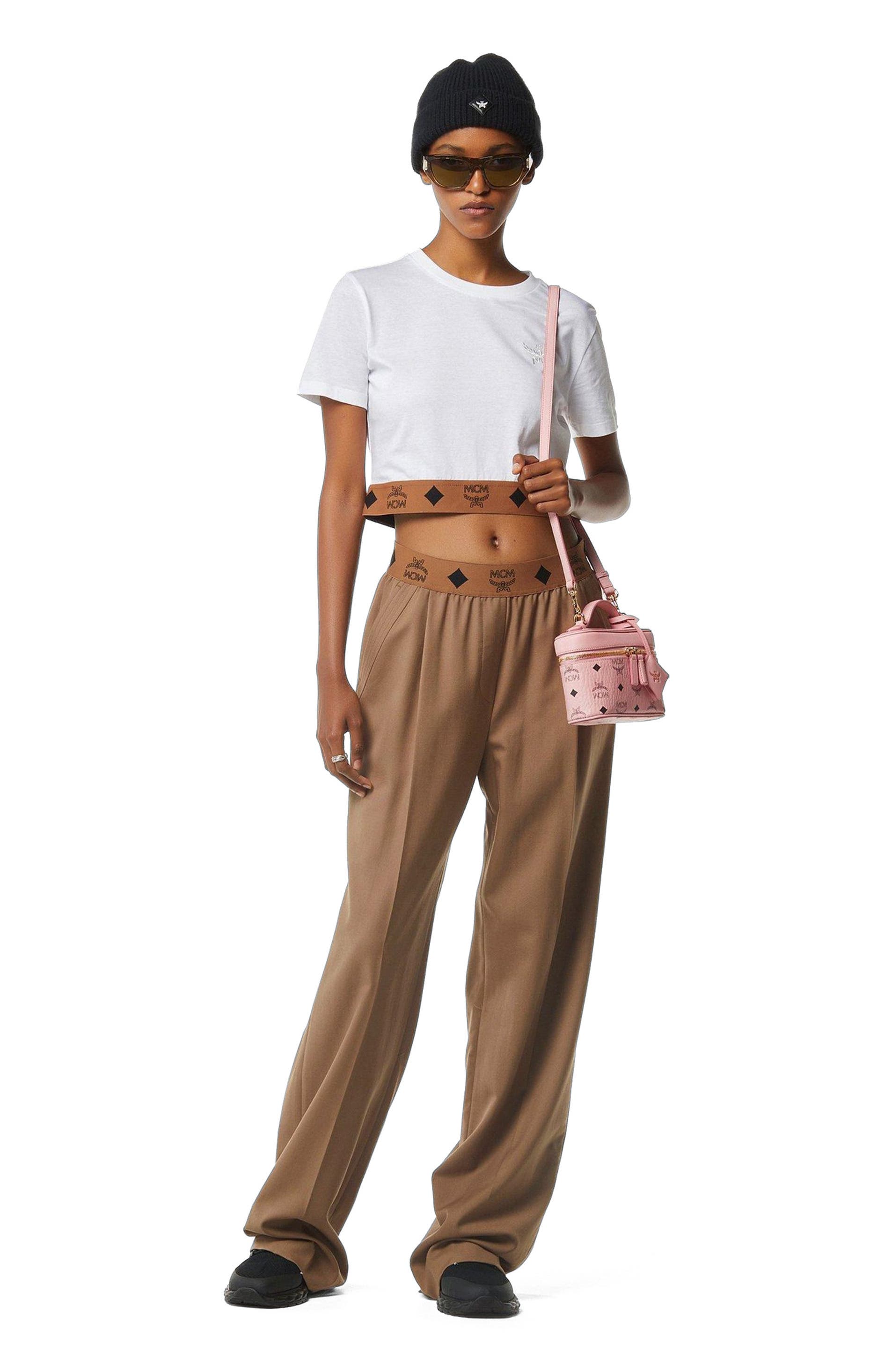 MCM Aren Vanity Case in Visetos Leather Mix, Main, color, Soft Pink