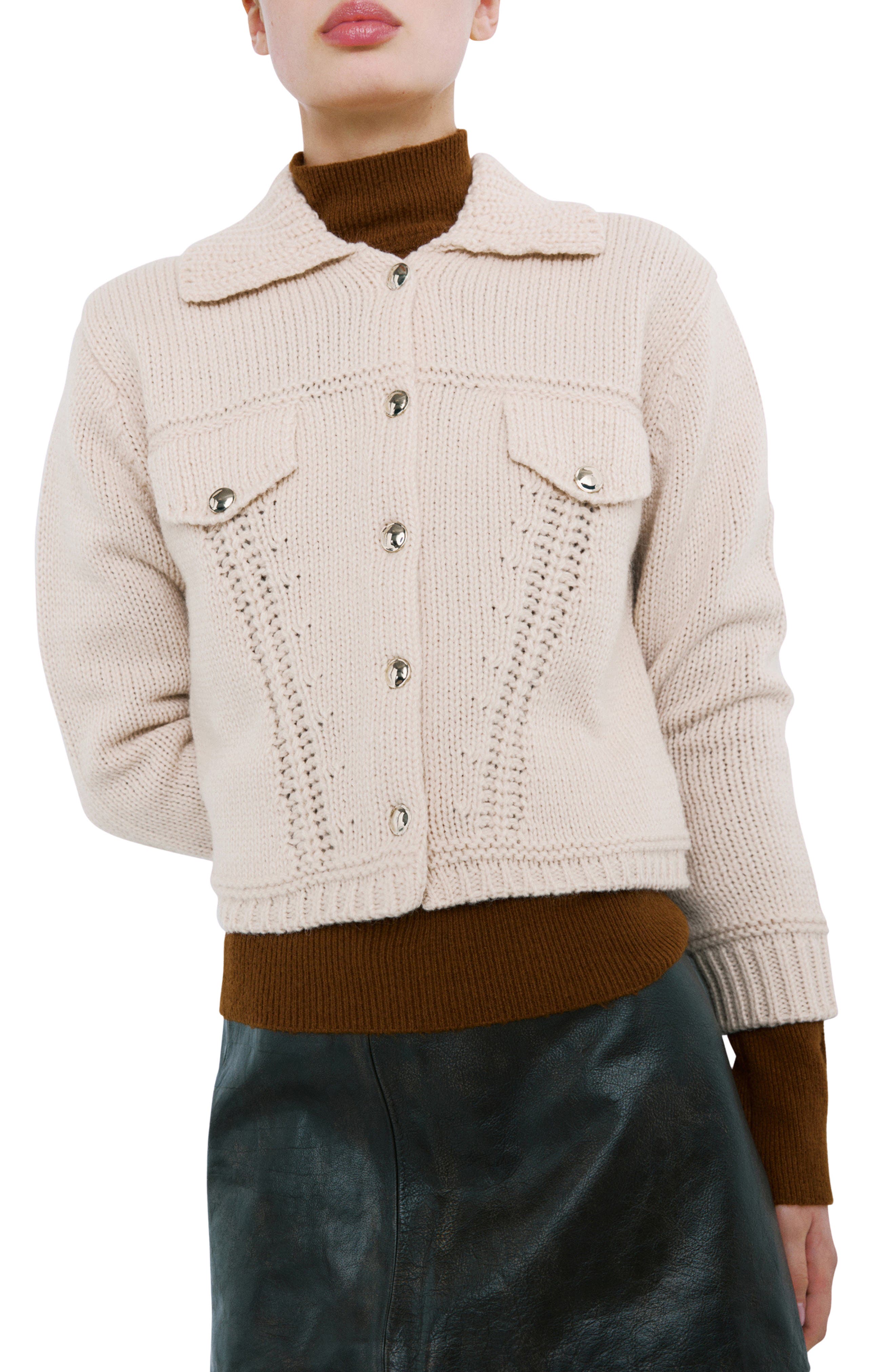 Faceted Button Cardigan