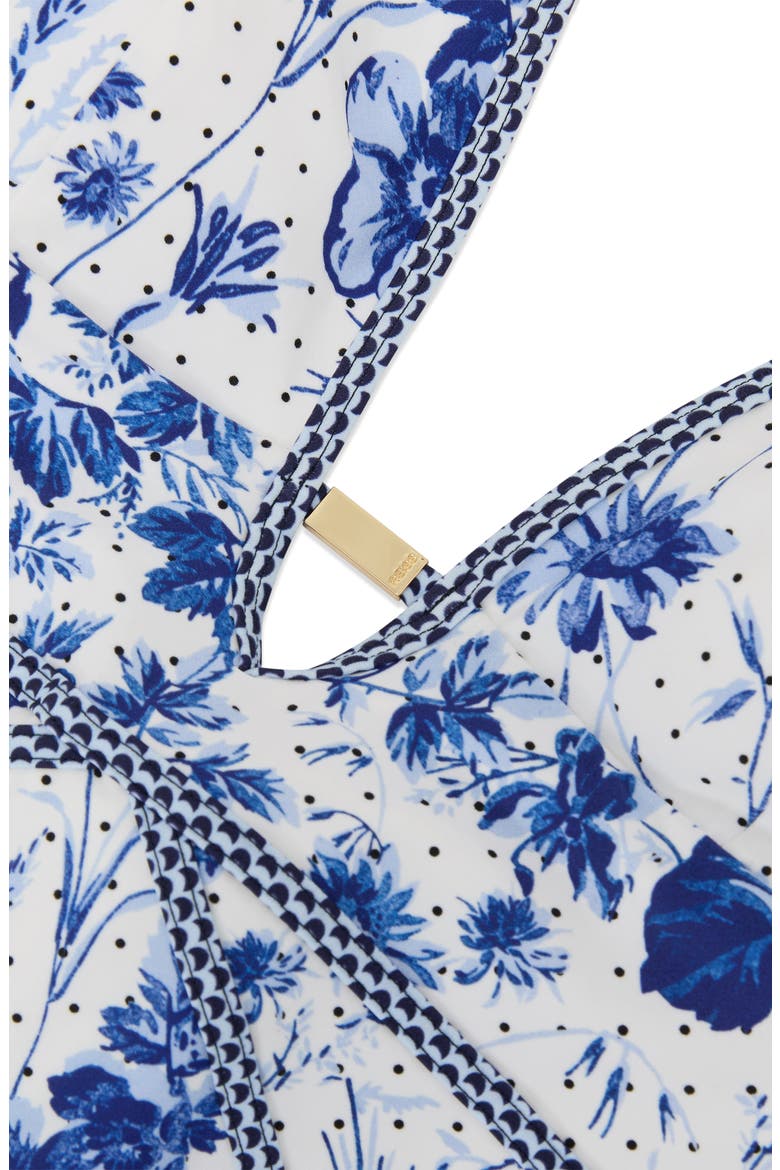 Lucia Cutout One-Piece Swimsuit, Alternate, color, BLUE/ IVORY