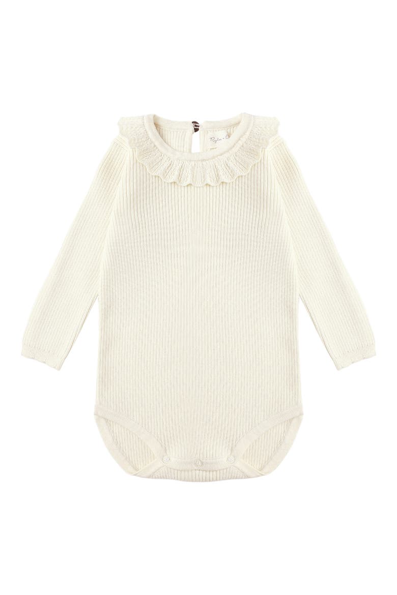 Ruffle Collar Bodysuit, Main, color, NATURAL
