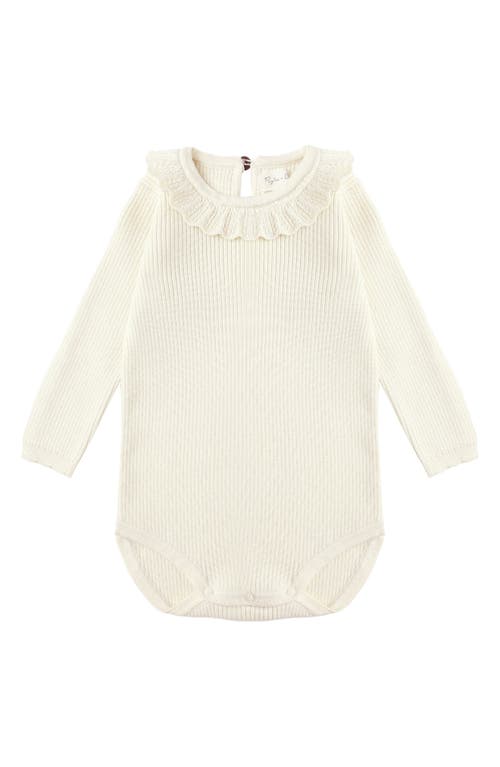 Rylee + Cru Ruffle Collar Bodysuit In Neutral