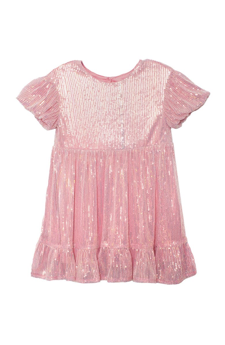 Isobella & Chloe Isobella and Chloe Glitter and Glitz Pink Sequin Dress for Girls., Main, color, Pink