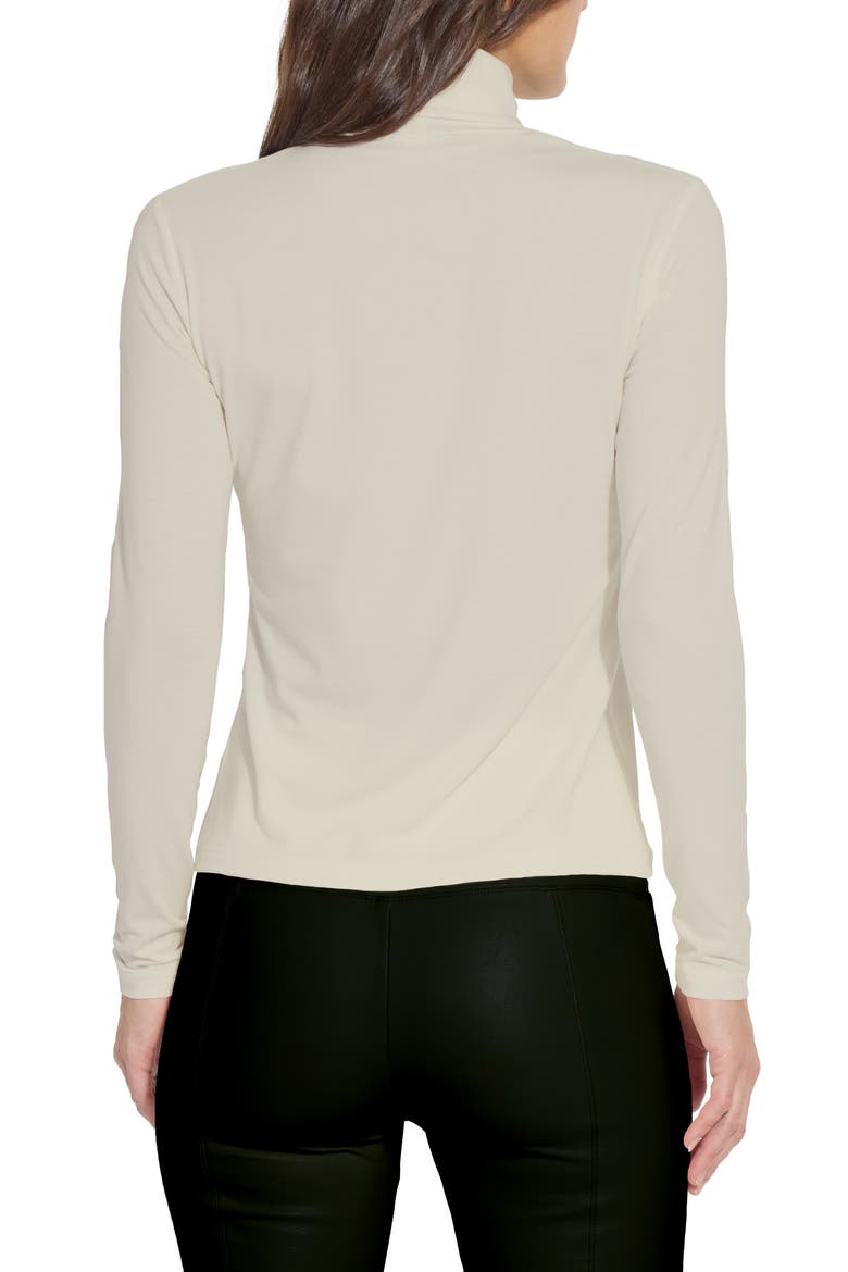 'Lyssentials Essential Long Sleeve Turtleneck Top, Alternate, color, LATTE