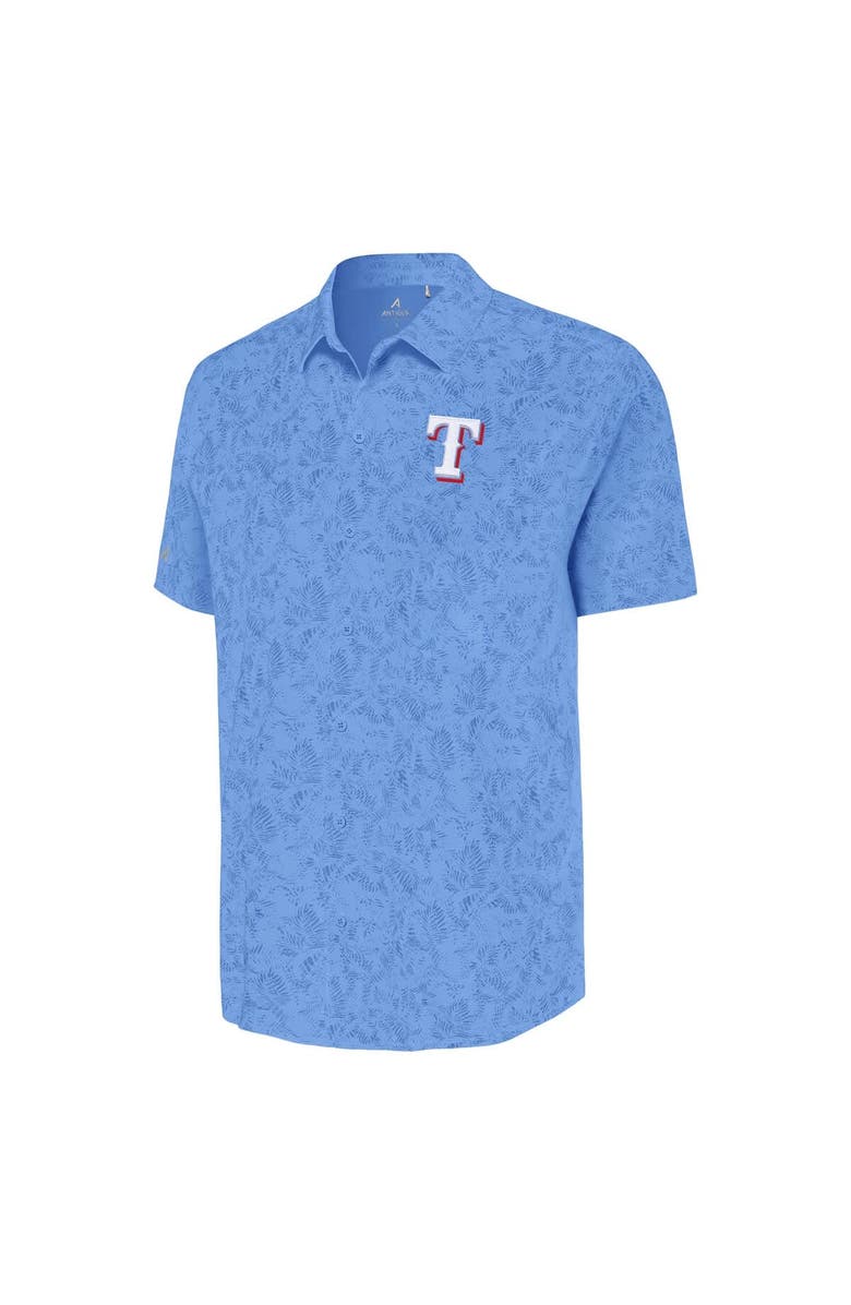 ANTIGUA Men's Antigua Powder Blue Texas Rangers Lush Button-Up Shirt, Alternate, color, Powder Blue