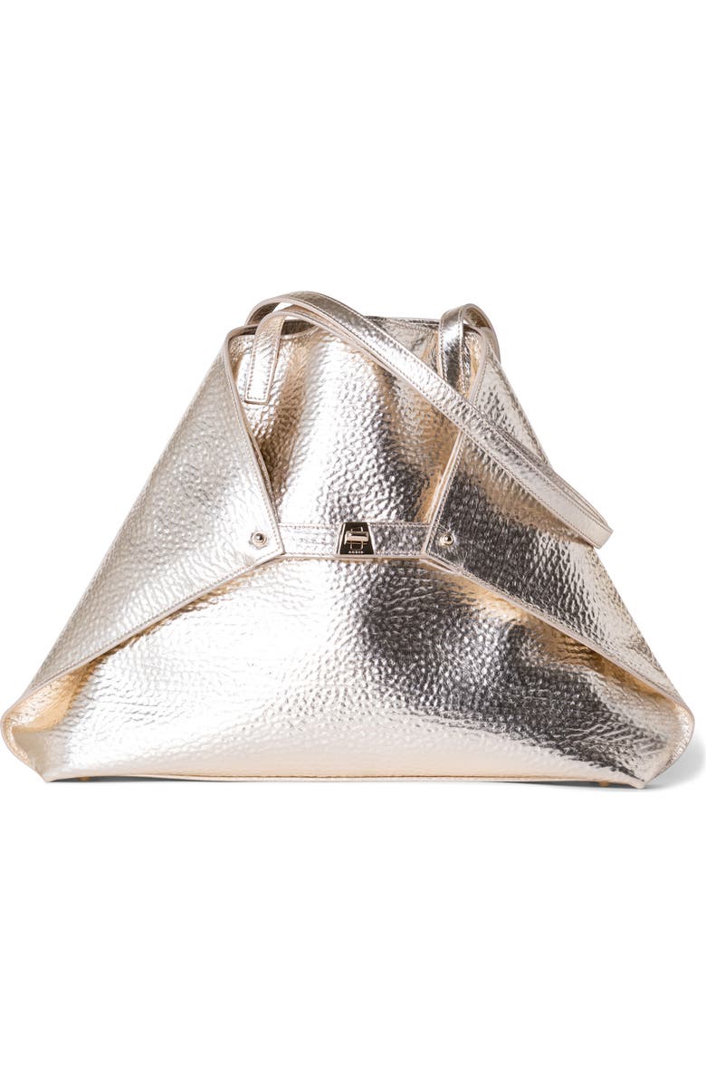 Akris Medium AI Metallic Calfskin Leather Tote, Main, color,