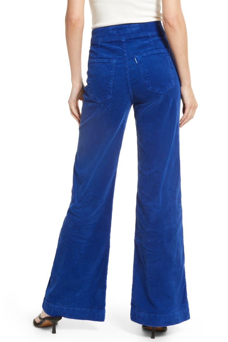 Brighton High Waist Wide Leg Corduroy Pants, Alternate, color, COBALT