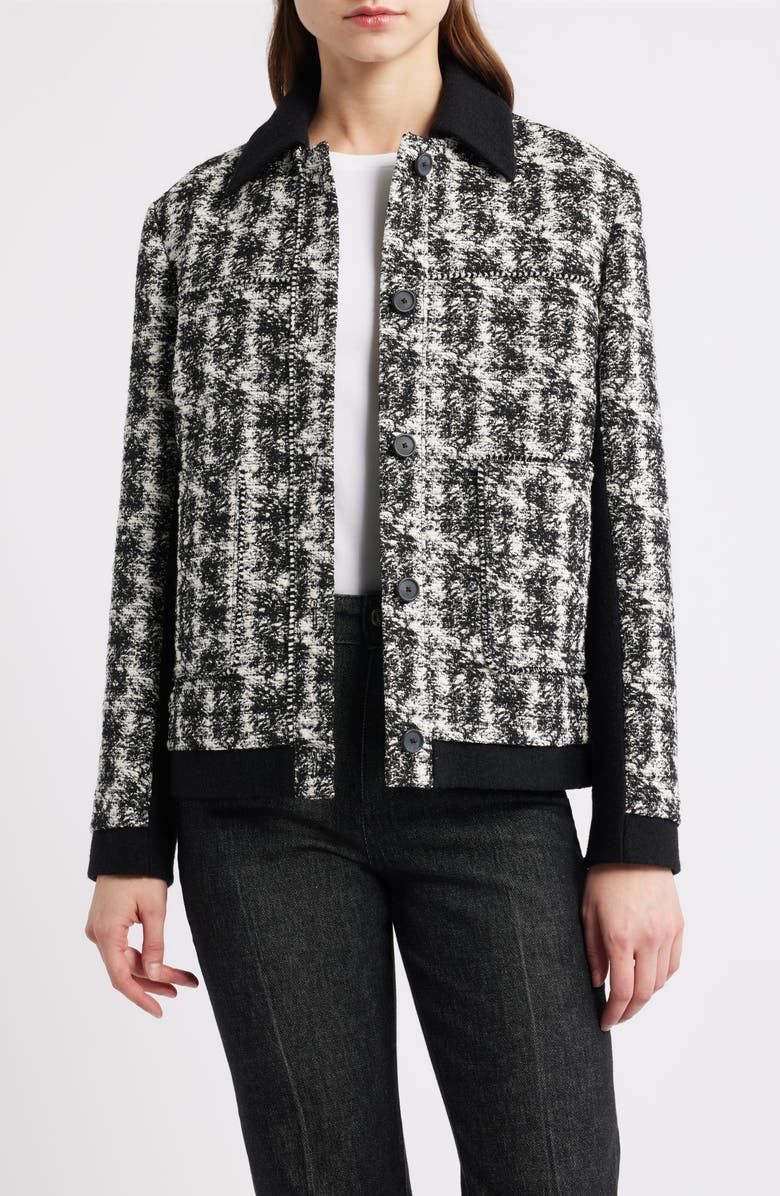 BOSS Joloria Tweed Jacket, Main, color, Monochrome Tweed