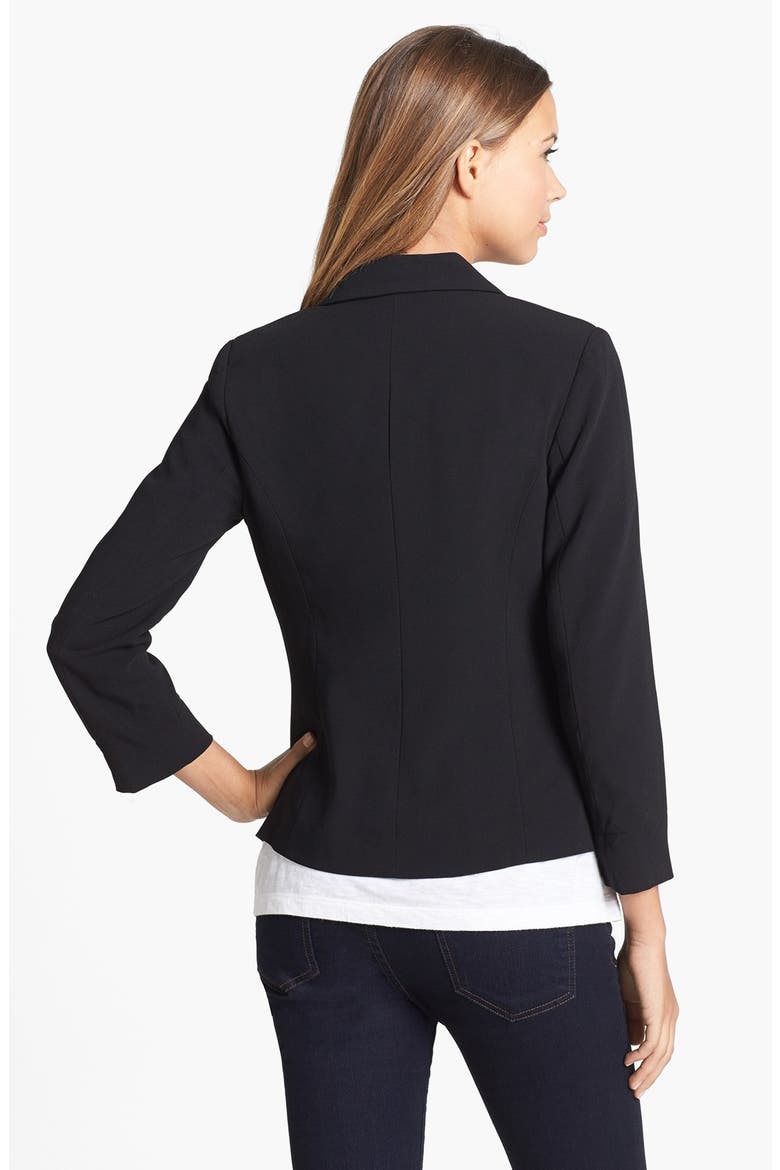 Stretch Crepe Blazer, Alternate, color, BLACK
