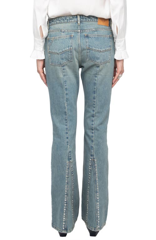 Zadig & Voltaire Eclip Denim High Rise Stud Trim In Light Blue In Blue