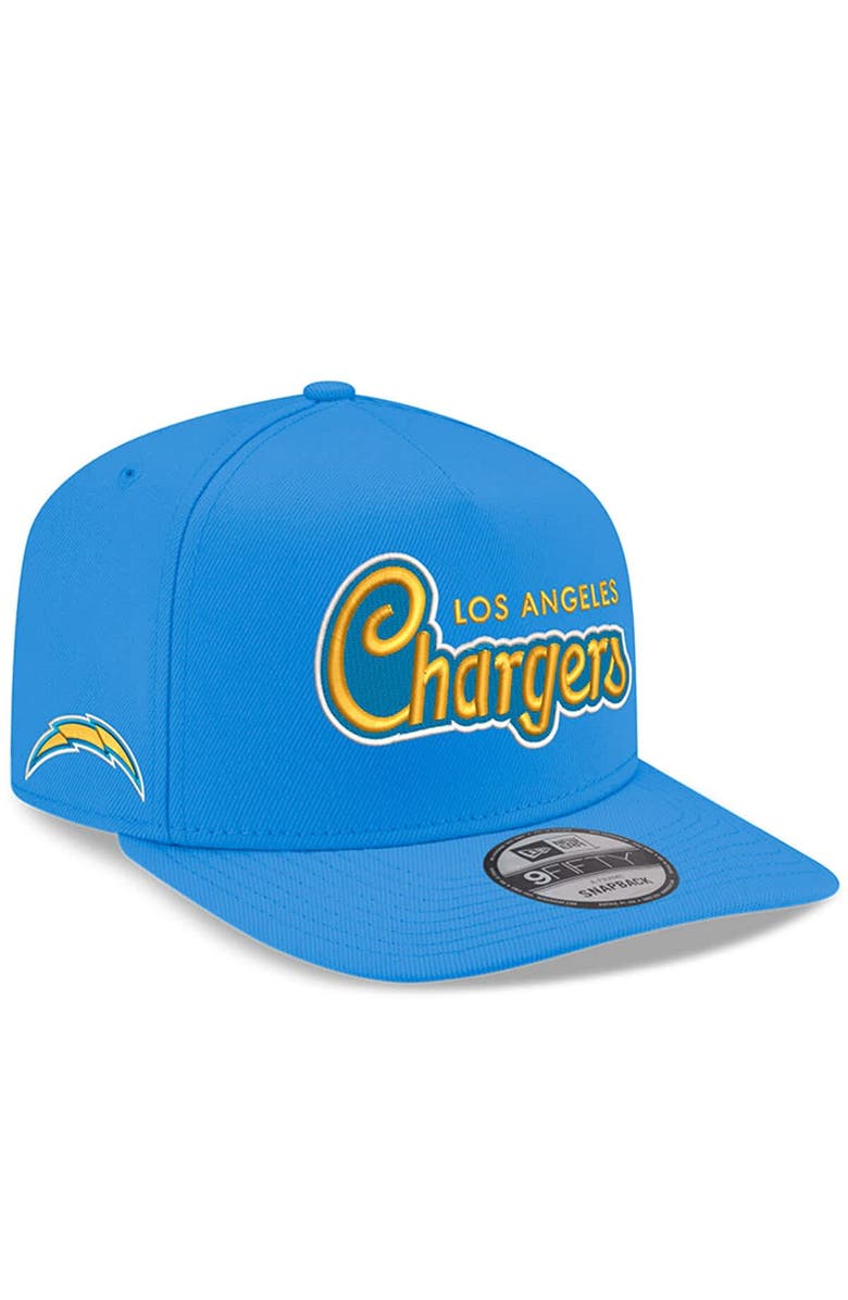 New Era Men's New Era Powder Blue Los Angeles Chargers Charger Power A-Frame 9FIFTY Snapback Hat, Main, color, Powder Blue