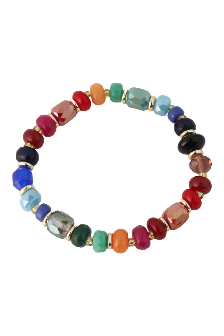 Multicolor Beaded Stretch Bracelet, Main, color, MULTI