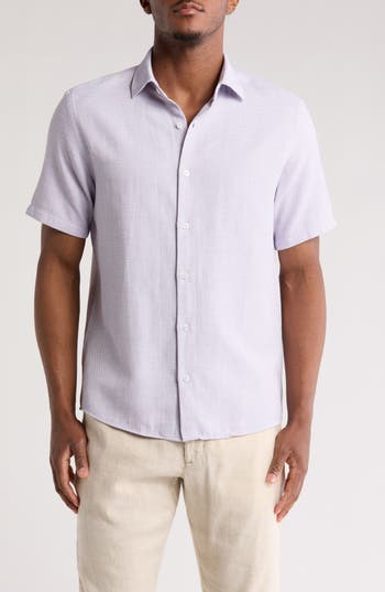 Westzeroone Enigo Short Sleeve Button-up Shirt In Lavender Sunset