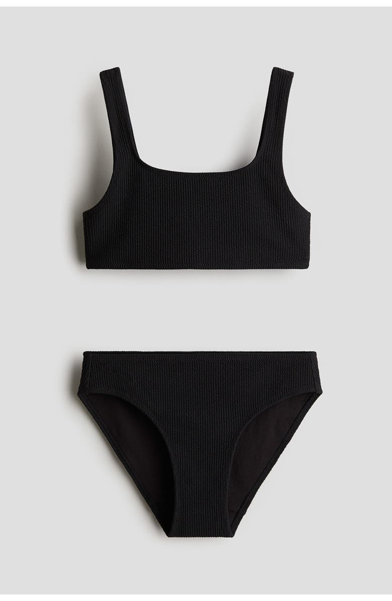 H&M Textured two-piece swimsuit, Main, color, Black