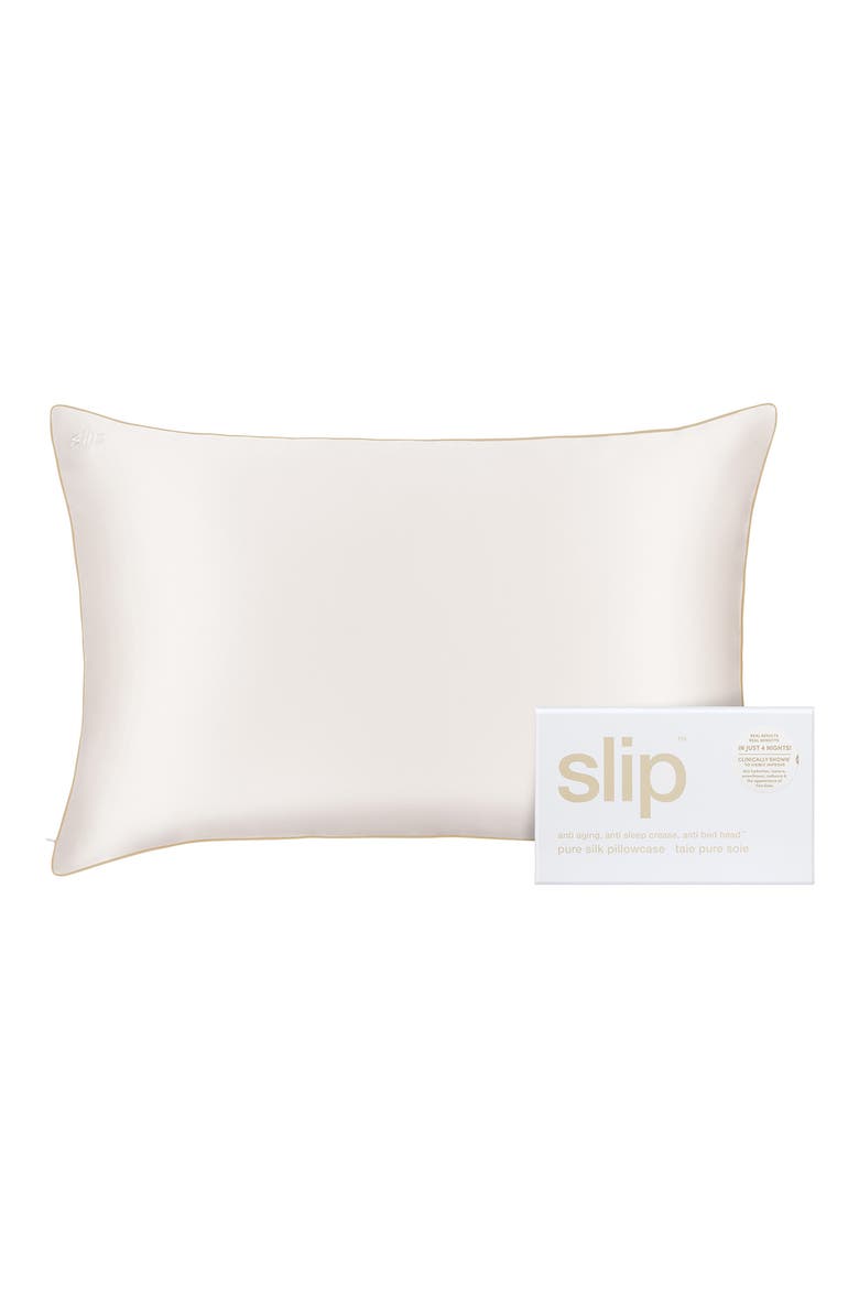 Pure Silk Queen Pillowcase $120 Value, Main, color, IVORY