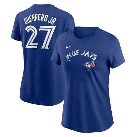Women's Nike Vladimir Guerrero Jr. Royal Toronto Blue Jays Fuse Name & Number T-Shirt