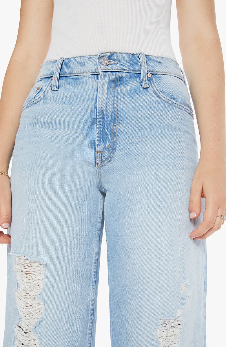 MOTHER The Spinner Sneak High Waist Ripped Wide Leg Jeans, Alternate, color, Pedal Faster