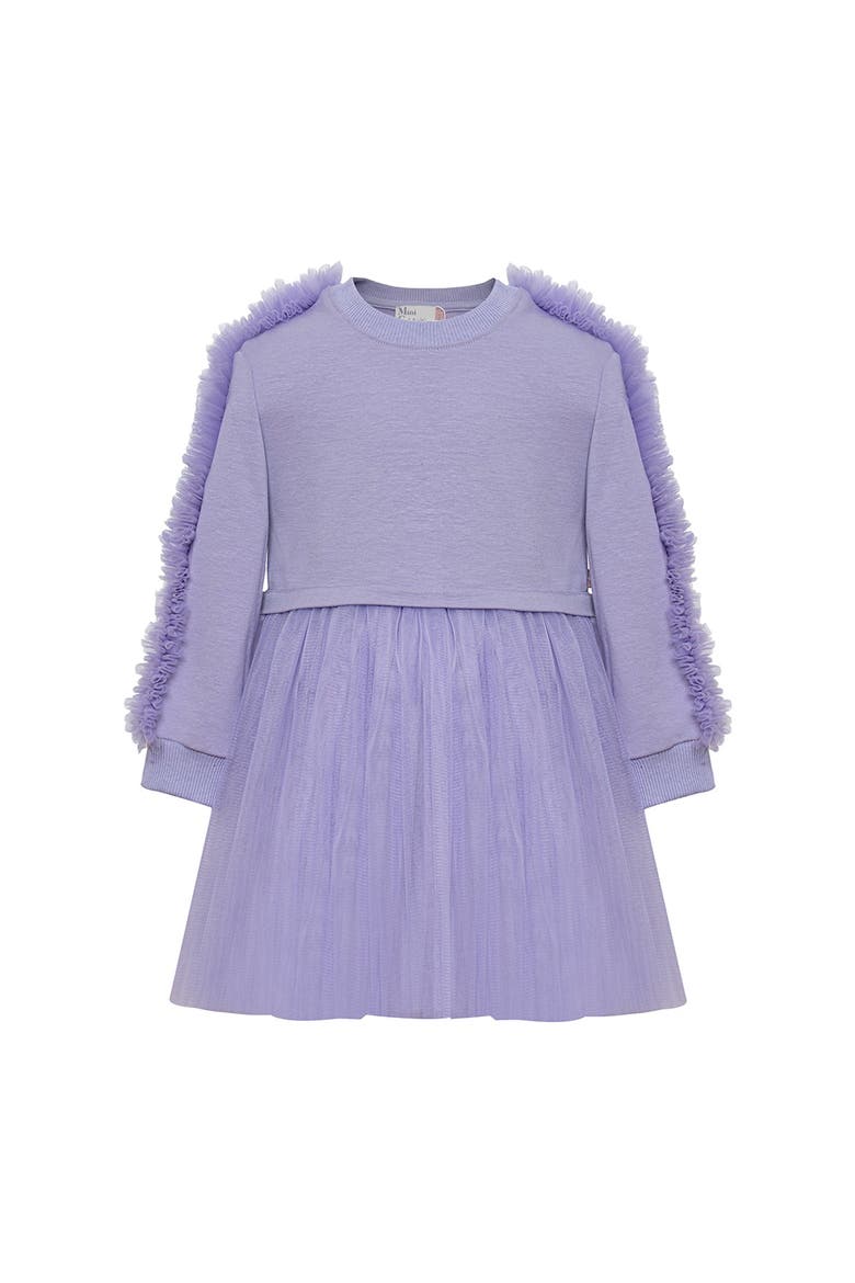 Ruffle Sweatshirt Dress, Main, color, Lilac Dream