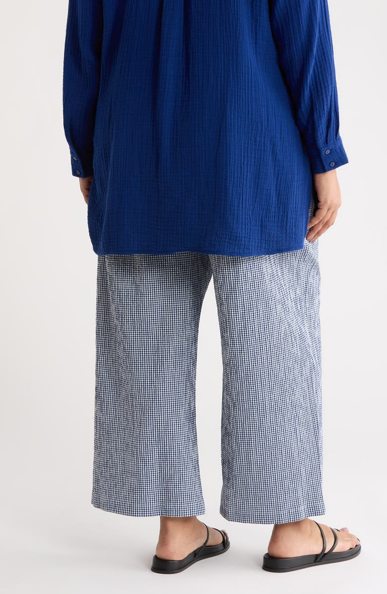 Eileen Fisher Stretch Organic Cotton Ankle Wide Leg Pants, Alternate, color, Light Dive