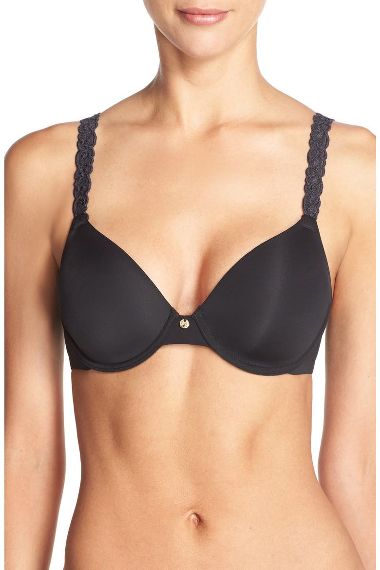 Pure Luxe Underwire T-Shirt Bra, Main, color, BLACK