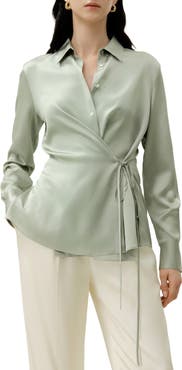 Lilysilk LILYSILK Women's Convertible Silk Charmeuse Shirt