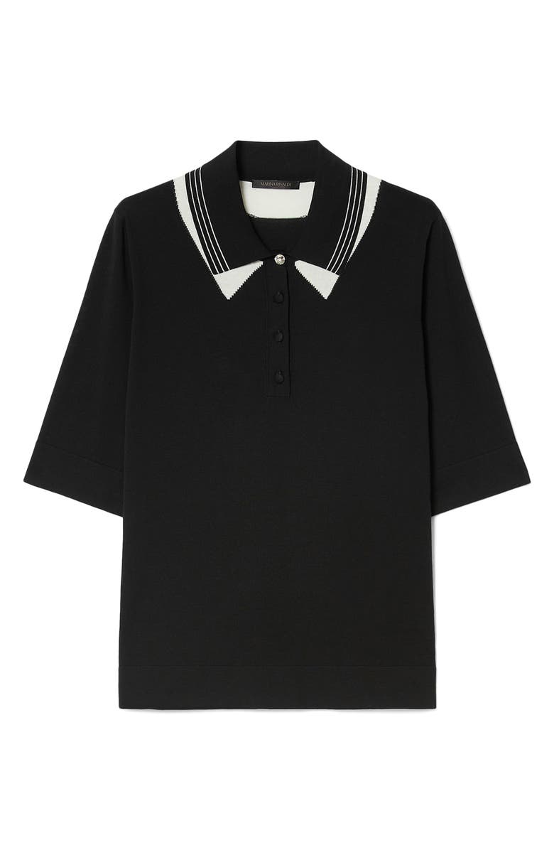 Marina Rinaldi Finito Polo Sweater, Alternate, color, Black