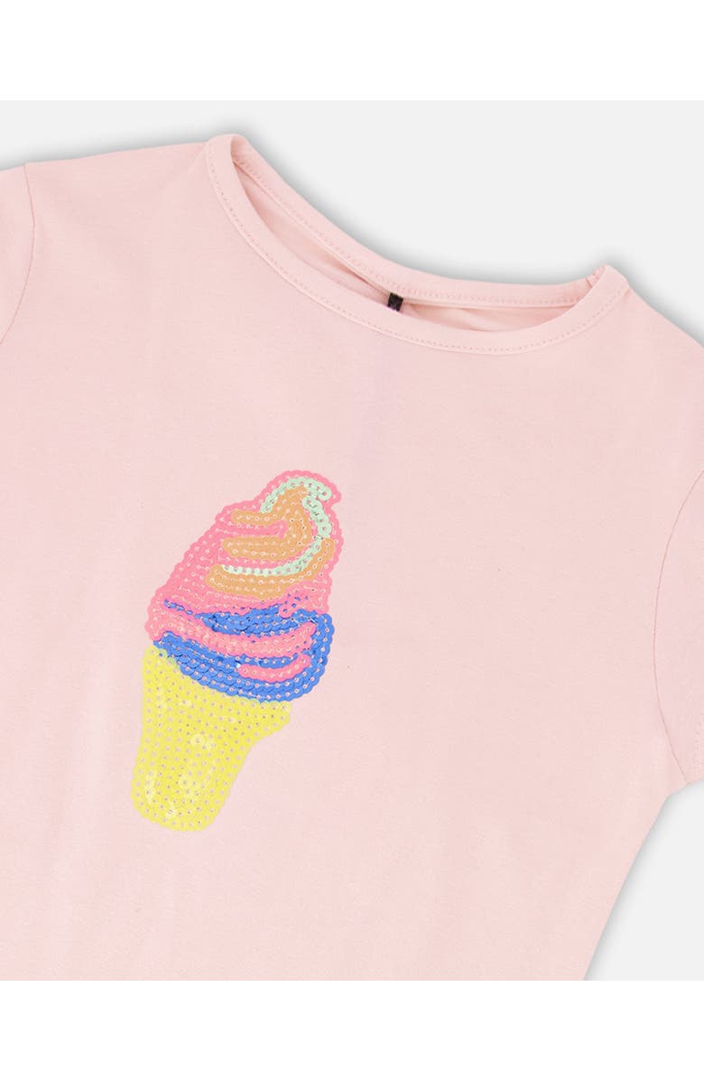 Deux par Deux Organic Cotton Jersey Ice Cream Short Sleeve T-Shirt, Alternate, color, Pink