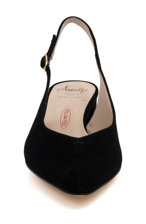 Amalfi By Rangoni Panerea Slingback Pointed Toe Pump In Black - Platinum Buckle