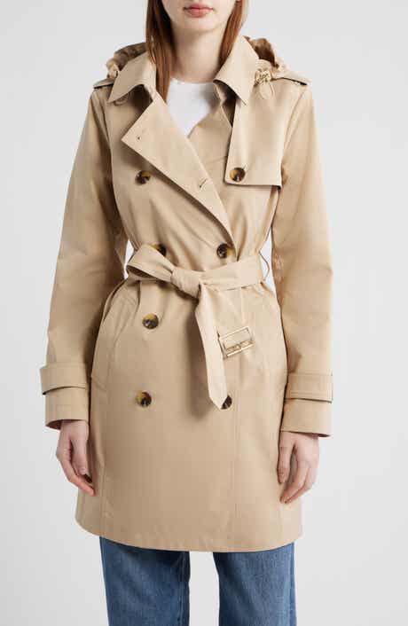 Classic Double Breasted Hooded Trench Coat