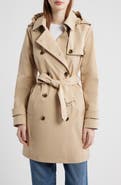 Michael Kors Classic Double Breasted Hooded Trench Coat