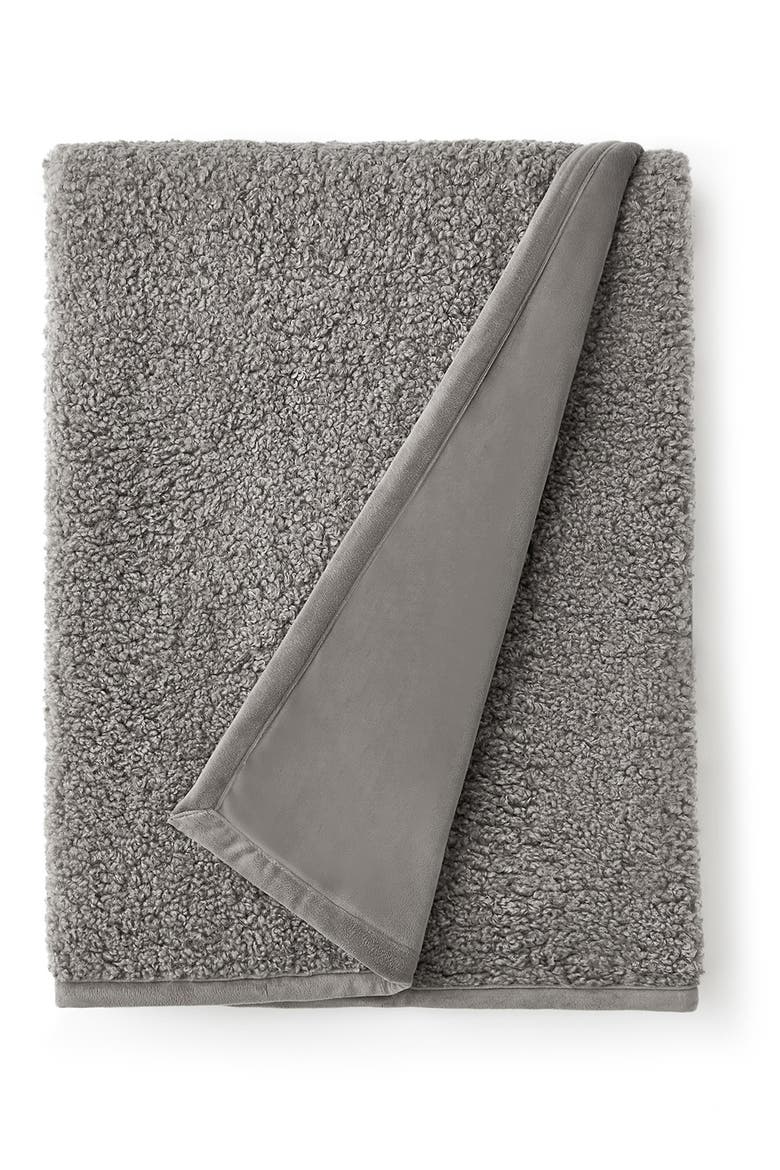 Nisa Fleece Throw Blanket, Main, color, SEAL