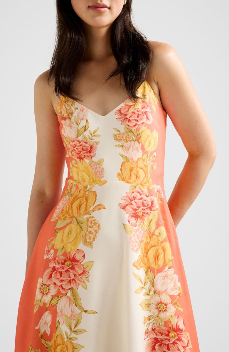 Ever New Livvy Sleeveless Linen Maxi Dress, Alternate, color, Mercia Floral