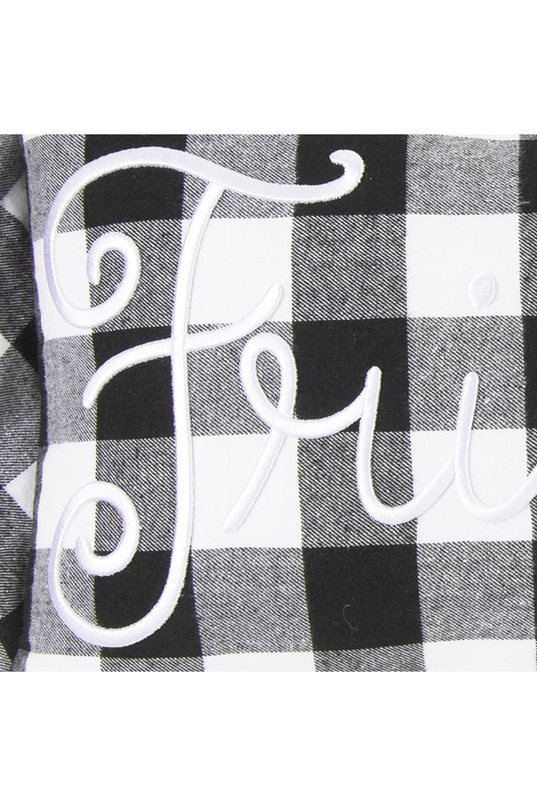 Friend Embroidered Throw Pillow, 18" x 18", Alternate, color, black