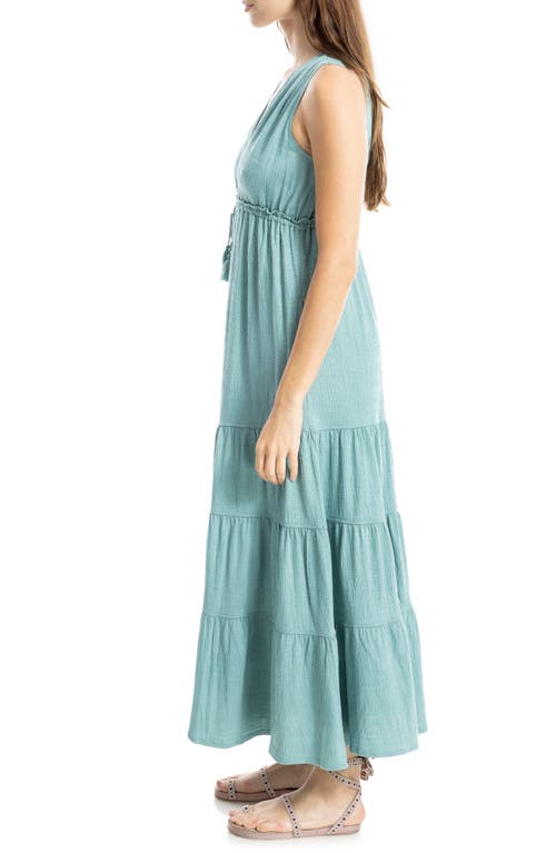 Max Studio Tassel Tie Maxi Dress In Green