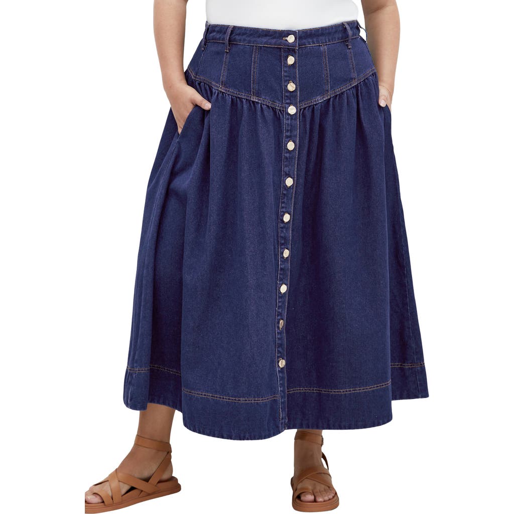 CITY CHIC CITY CHIC DENIM MAXI SKIRT