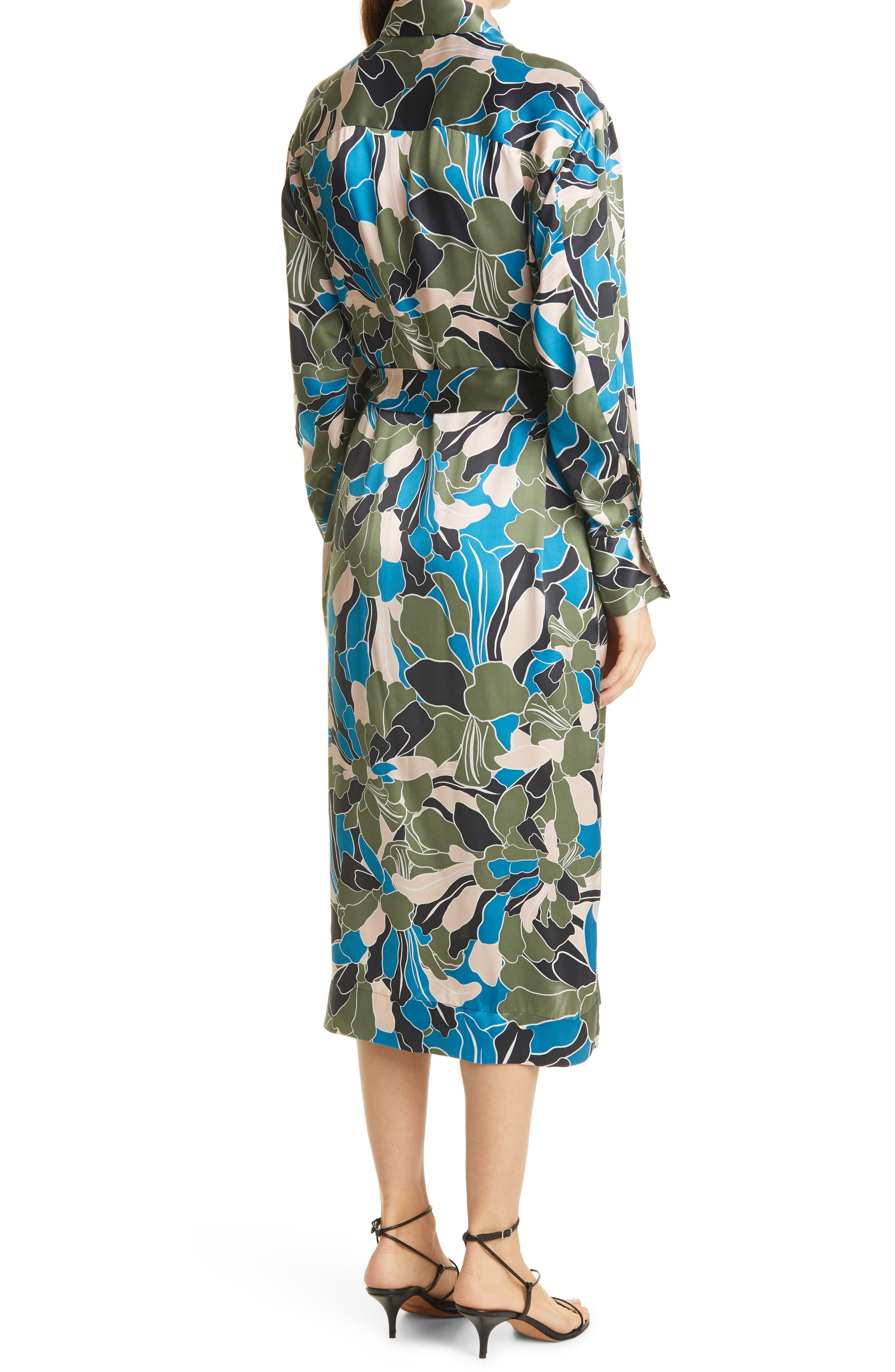 Equipment Mannon Belted Long Sleeve Silk Shirtdress (Women) | Nordstromrack