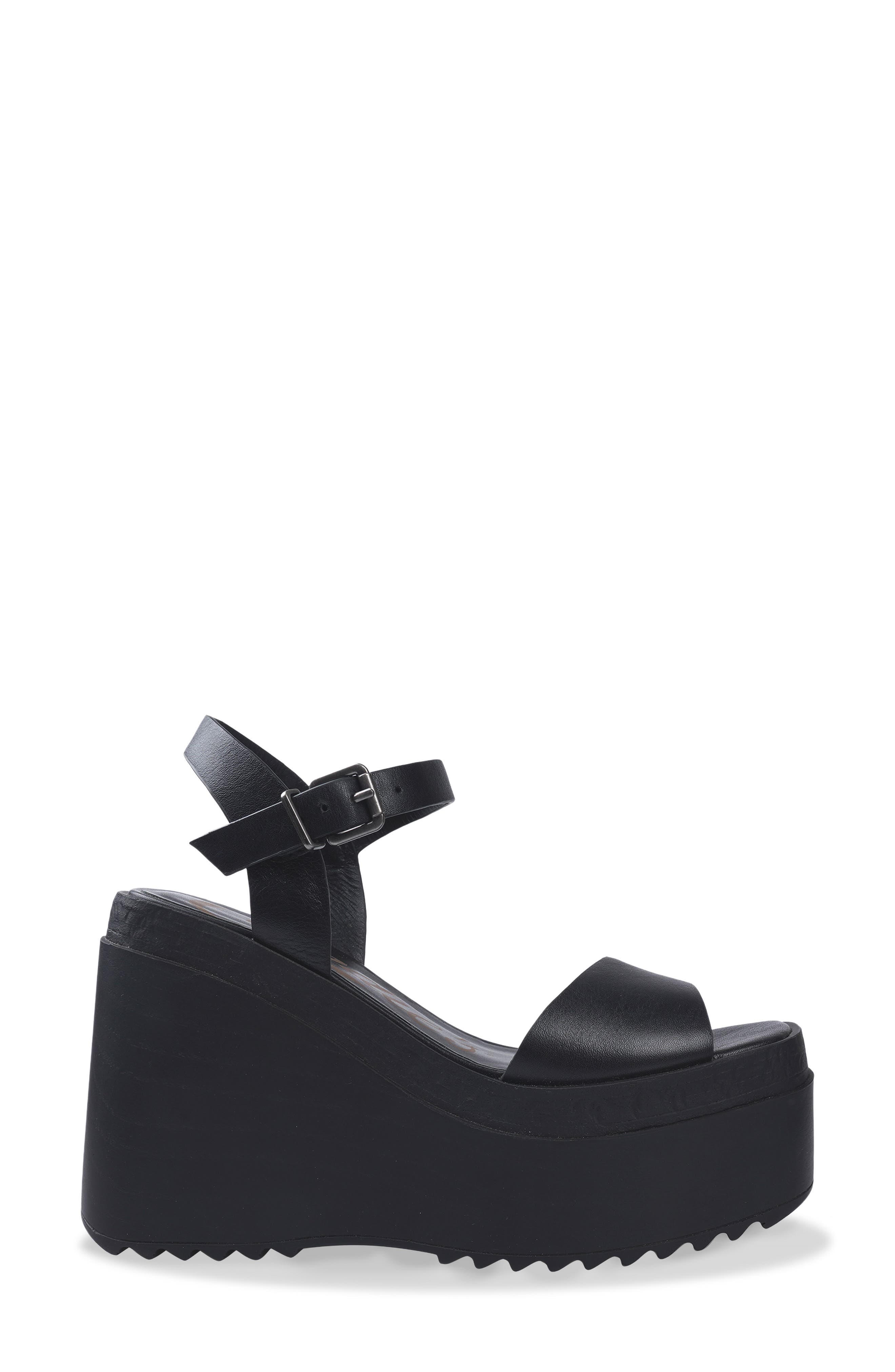 Candie's Daryna Platform Wedge Sandal, Alternate, color, Black