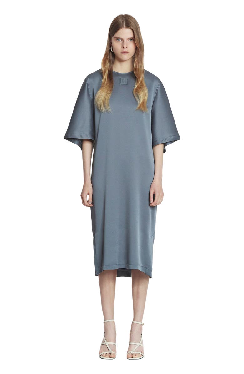 Lanvin Satin T-Shirt Dress, Main, color, Steel