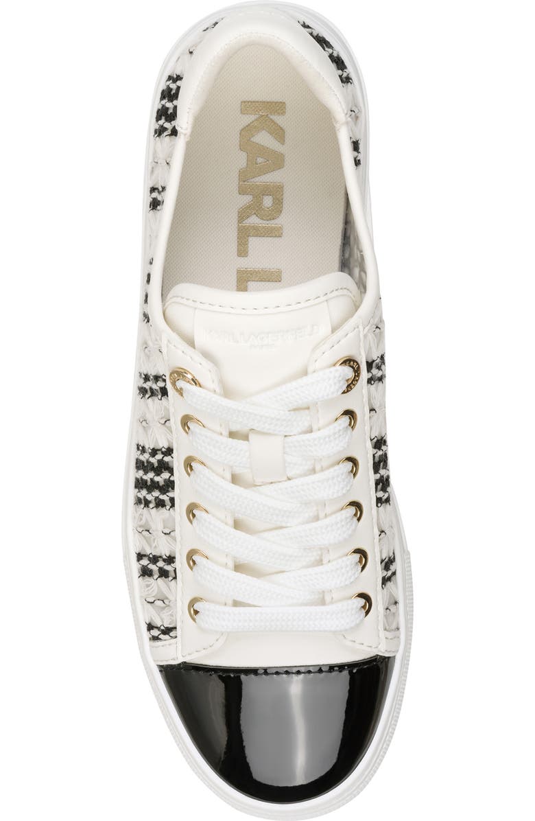 KARL LAGERFELD PARIS Caelan Crochet Sneaker, Alternate, color, Black/ White